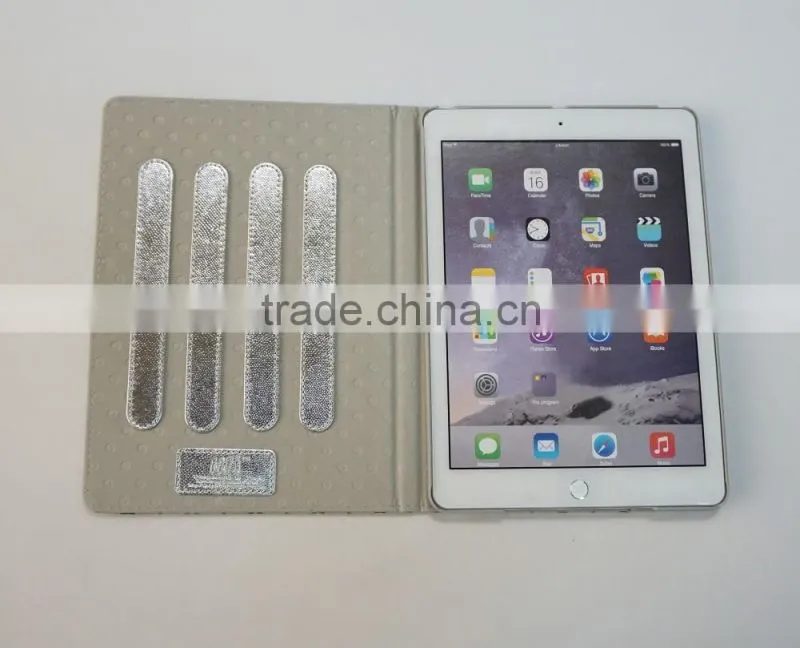 Wholesale OEM premium shiny laser pu leather stand case for iPad pro