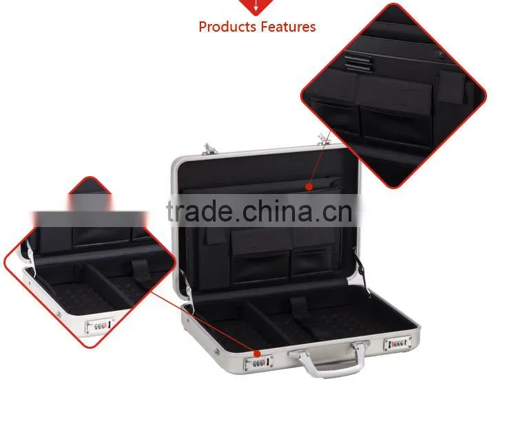 Sunrise Commercial Upgrade Quality Briefcase Men Makeup Aluminum Tool Box Briefcase