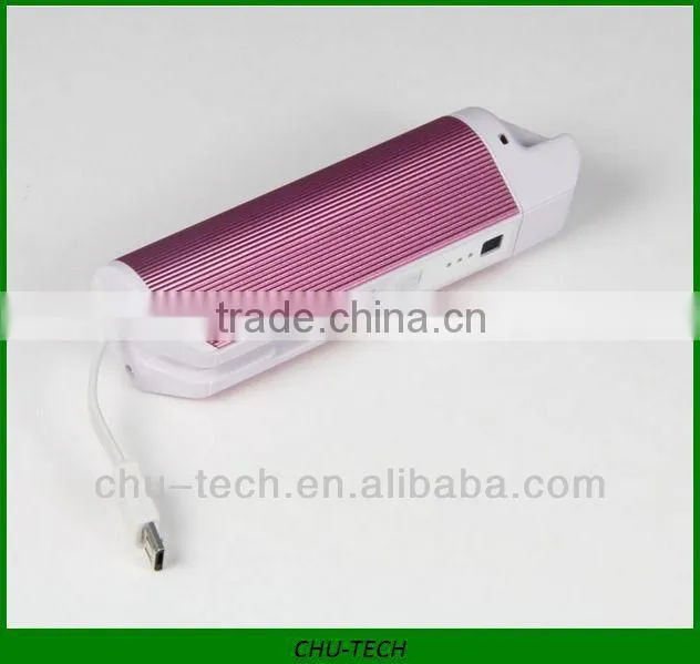 4 in 1 portable power bank 2200 mah + flashlight+ card reader + built-in usb cable