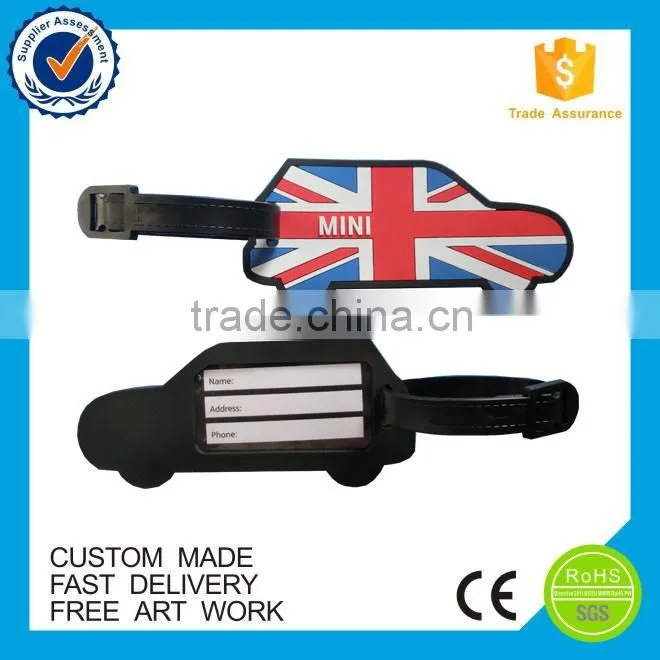 Made in China fashion 3d custom pvc luggage tag