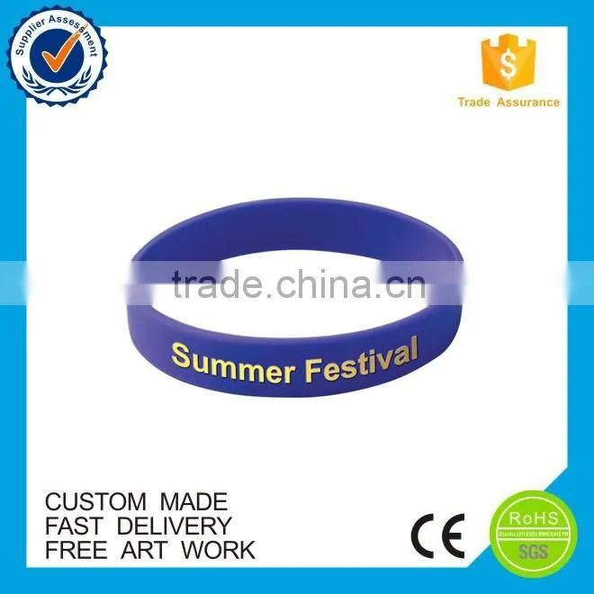 China supplier high quality printing custom silicone bracelets