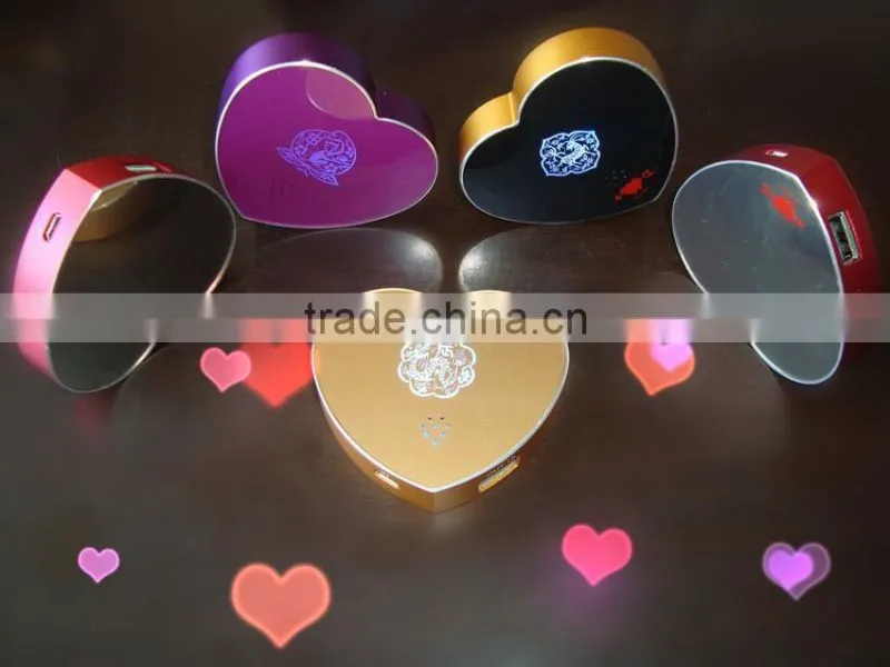 lithium polymer battery power bank 3500mah, heart shade power bank mini portable battery charger