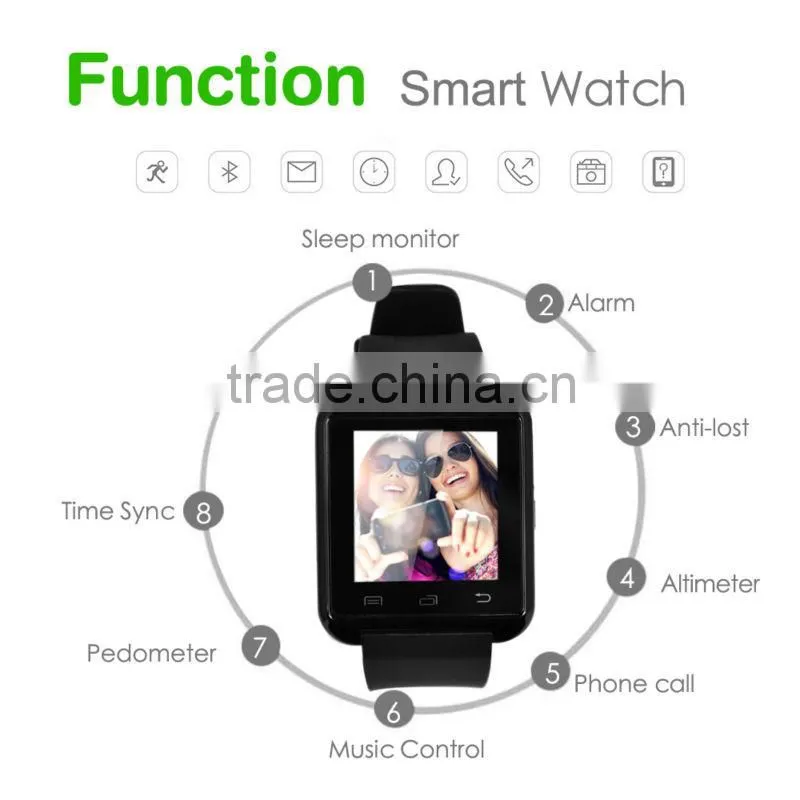 New Fashion Touch Screen Silicone Band U8 Pro Smart Bluetooth Watch