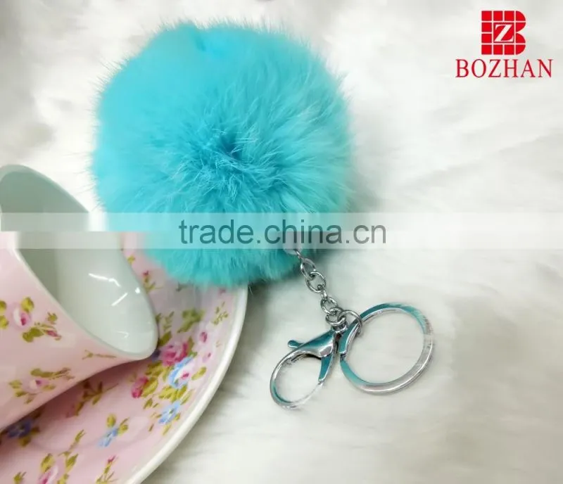 Cute pom pom handbag accessories key holder for gift