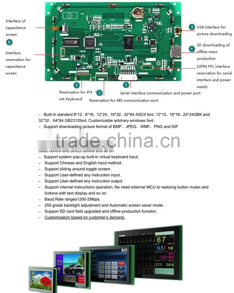 8 inch LCD display module Supply RS232/TTL and hdmi lcd controller board Available with the medical device industry