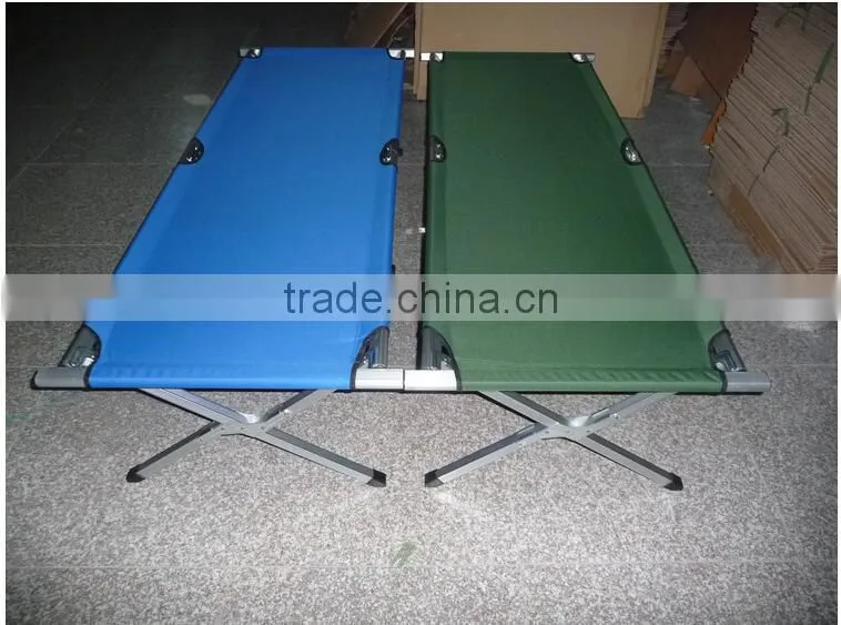 OEM Wholesale 600D Outdoor Aluminum Frame Military Adult Camping Bed