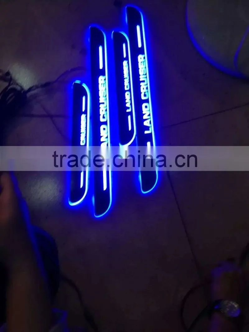 flow light style door sill for toyota land cruiser 2016 LC200/acrylic material