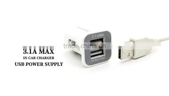 Hot sale 5V 3.1A Double USB car charger Micro Auto Universal Dual 2 Port USB Car Charger