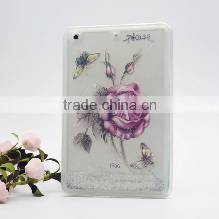 Moving sparkel glitter quicksand phone case for Ipad mini