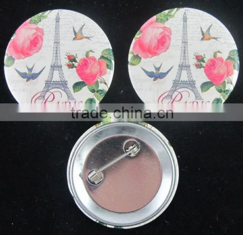 Custom made button plastic badge / cheap pin plastic badge