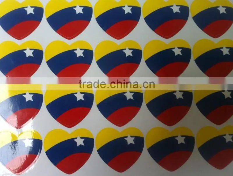 Customized die cut heart shape vinyl stickers