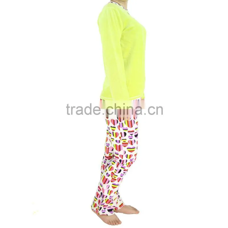 Kevince velour pyjama set pant green reactive print knitting woman MOQ 1000sets OEM factory directly
