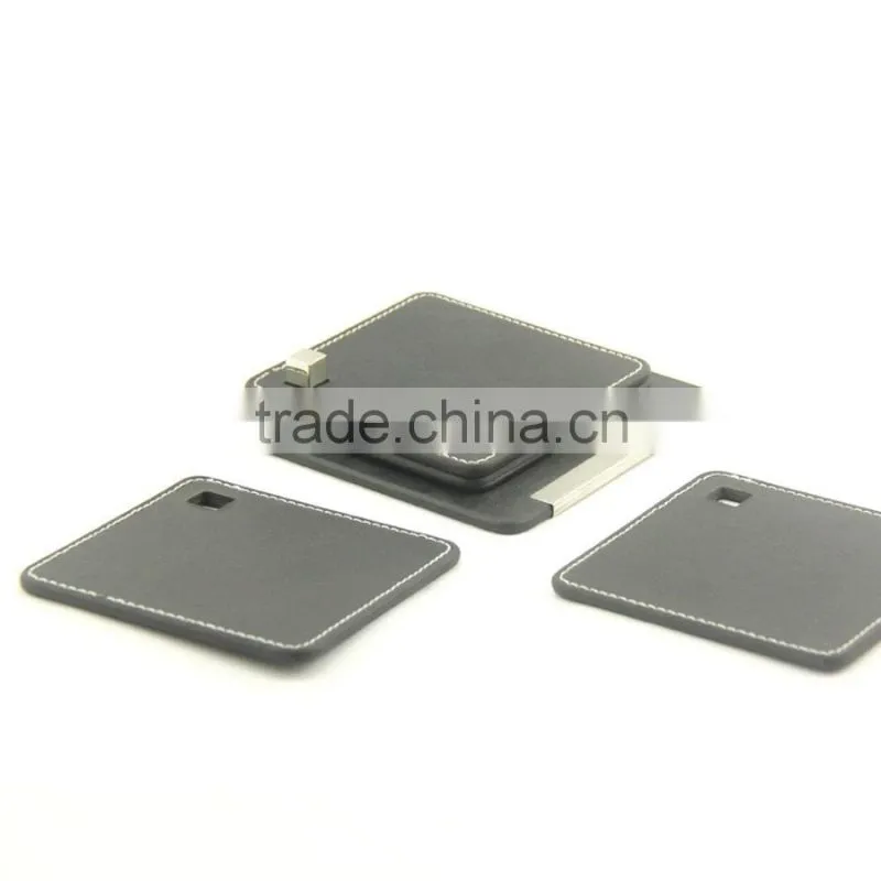 Pu leather cup coaster set