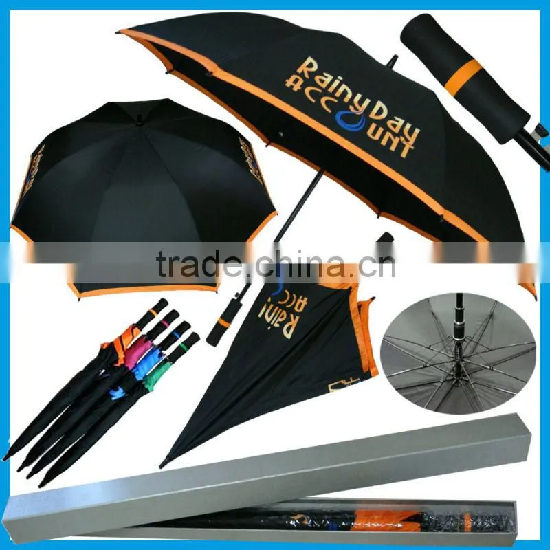 auto open high quality gift advertising golf fiberglass umbrella