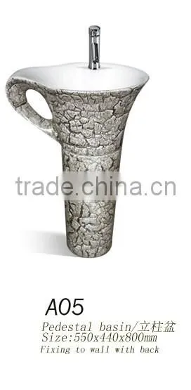 A04 hot sell sanitary ware china stripe round art basin