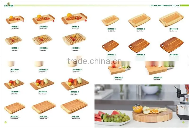 wooden bamboo kitchen cutting Board with s/s tray