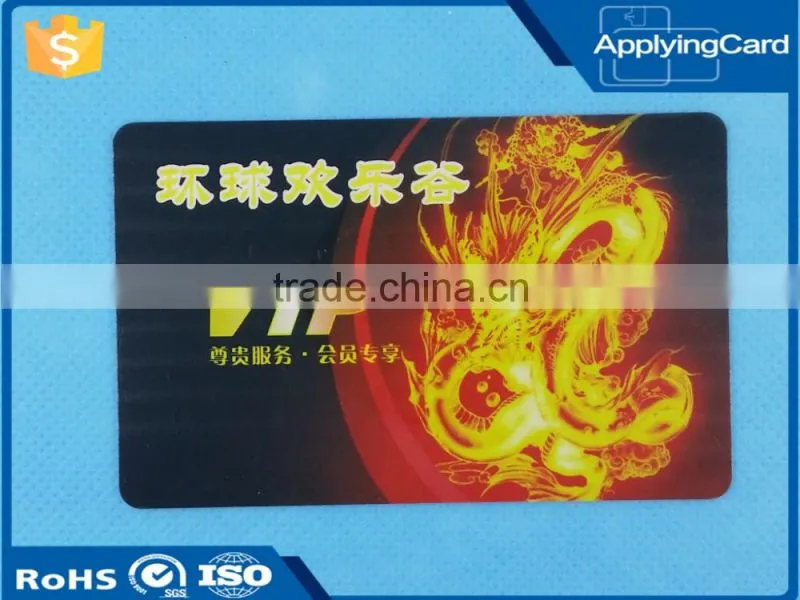 Professional design plastic card printing pvc smart contact vip card for amusement park memory gift card