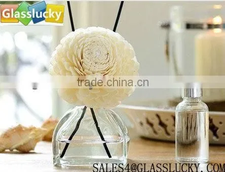 100ml colorful reed glass diffuser bottles with lid in square shape