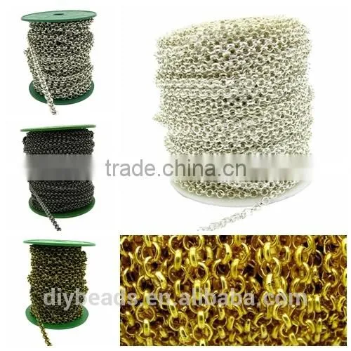 3mm gold plated iron rolo new neck chain designs
