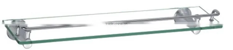 Lastest style OEM/ODM custom single clear glass wall metal shelf