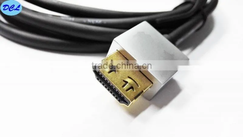 1M Metal Slim HDMI cable with lock gold plated