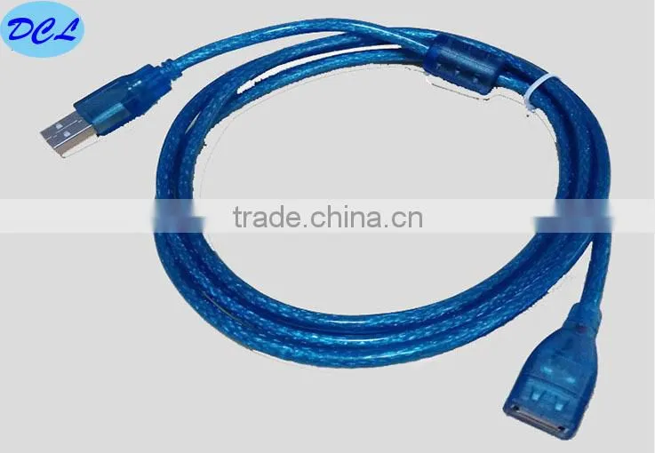 1M USB2.0 cable Male to Female Transparent blue model