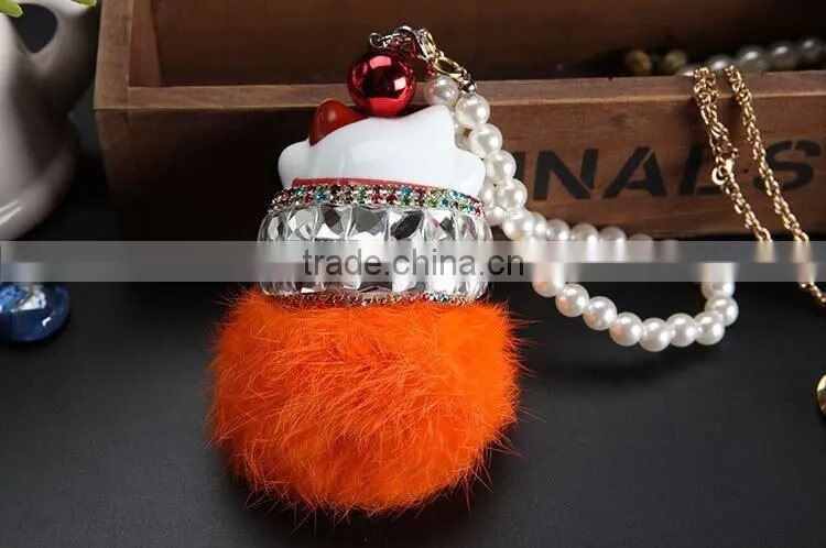 fortune Cat fur bag charm