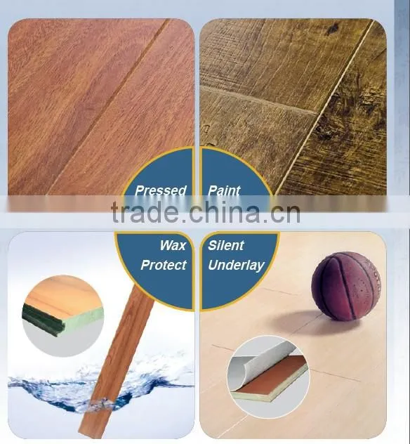 8mm/12mm AC1-AC4 arc-click HDF Laminate Flooring