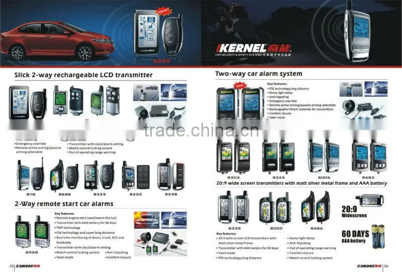 Two way magic talking car alarm system 8116B for long distance