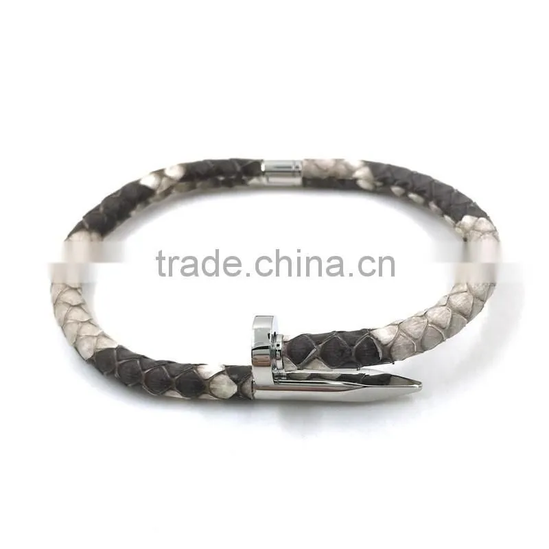 TOP QUALITY Stainless Steel python Nail Bracelet 18K gold Plated Women Jewelry Nail Screw Cuff Bangle