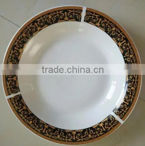 OEM 8inch cheap ceramic soup plates , round edge decor soup plate , cheap porcelain soup plate to Irap