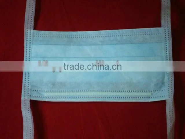 PP white face mask with tie