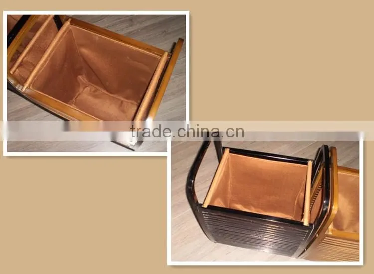 100% bamboo laundry basket with cotton liner