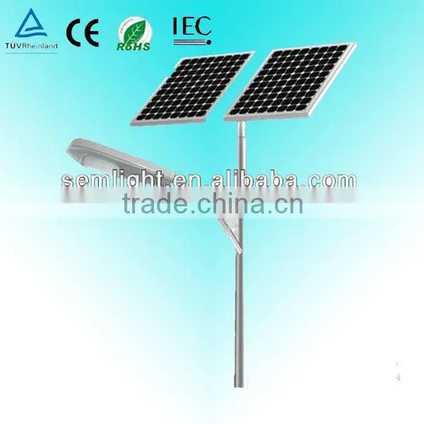 100W Single Arm Pole PWM Controller LED Solar Street Lamp
