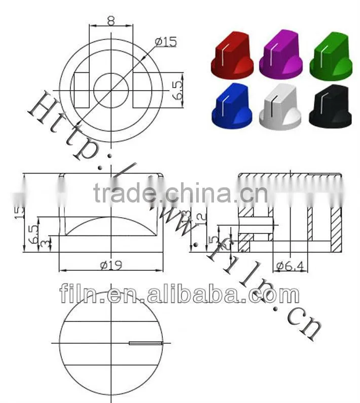 plastic yellow round bakelite guitar knobs