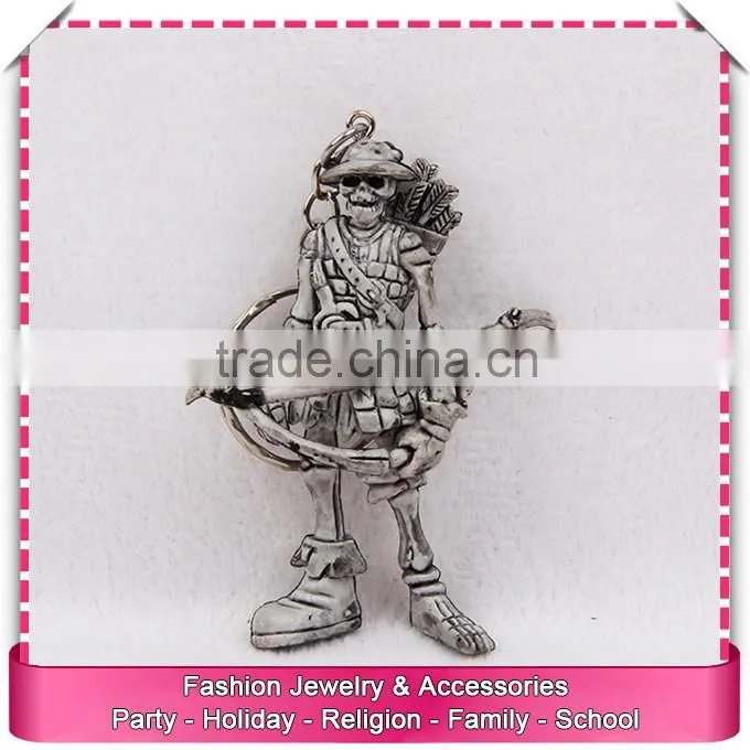 Custom metal keychains for men, skull shaped keychains personalized