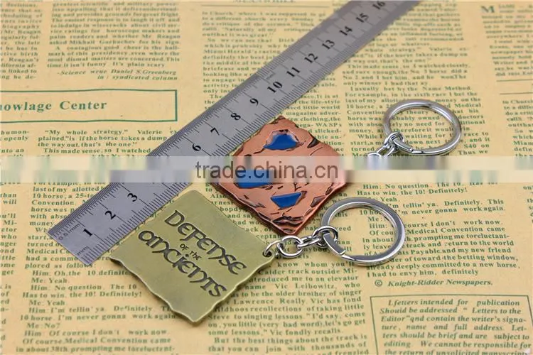 Popular dota PC game keychain alloy bright color metal keychain dota 2 keychain
