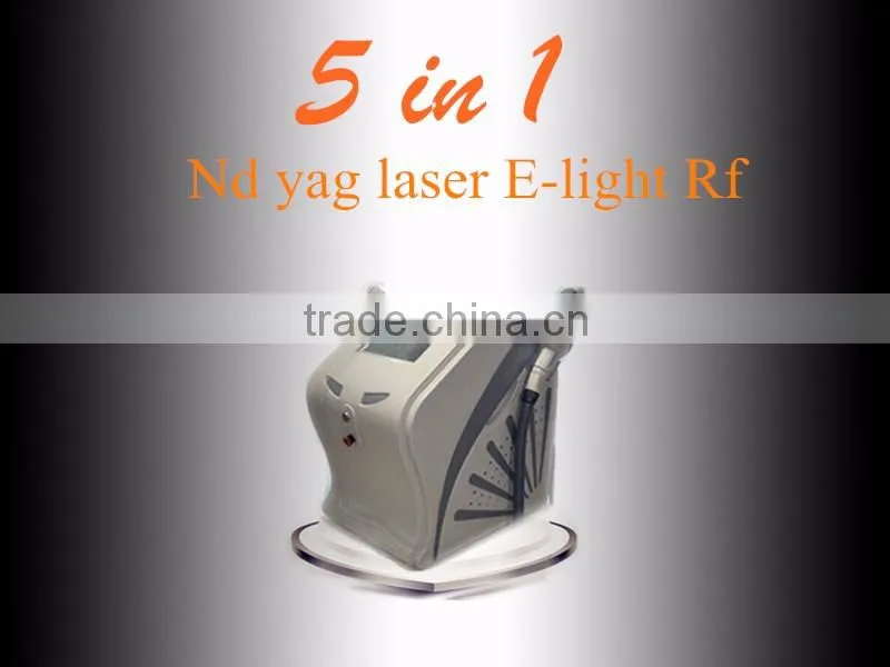 Professional 5 In 1 shr ipl rf nd yag laser tattoo removal machine