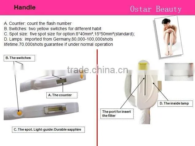 (1700w power) professional ipl system hair removal beauty machine OB-IPL 02