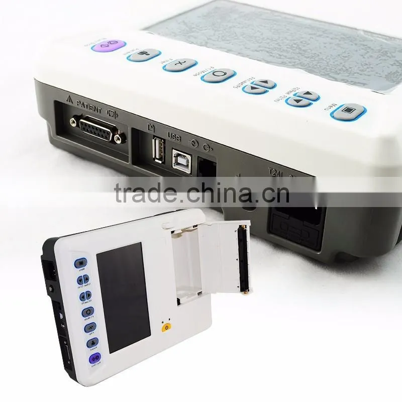 CE ISO 18 months warranty 7 inch LCD 12-lead ECG signal Digital 6-channel Electrocardiograph
