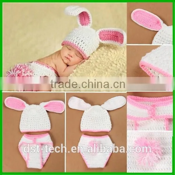 Rabbit shape baby photography props cotton yarn baby costume