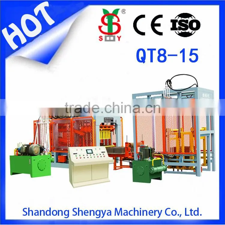 Shengya QT8-15 german technology full automatically baking-free concrete block machines china supplier