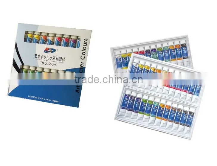 Wholesale artists water colours 12ml with 12,18 ,24 color