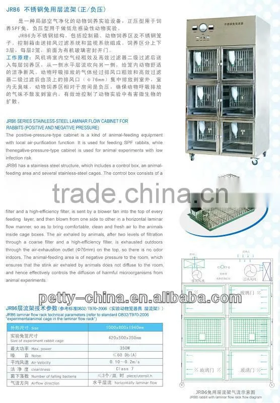 Laminar flow cabinet for rabbit