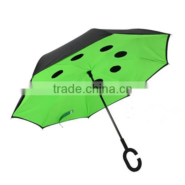 Double Layer C Shape Handle Windproof Inverted Umbrella