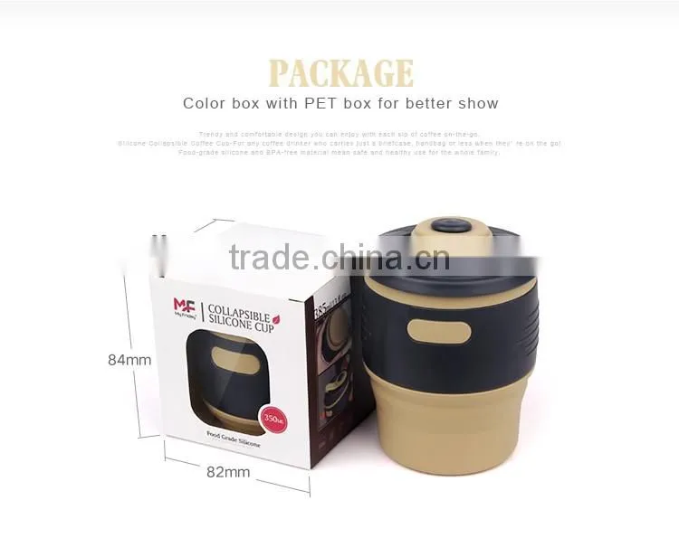 Colorful soft non-toxic collapsible silicone mugs for sublimation