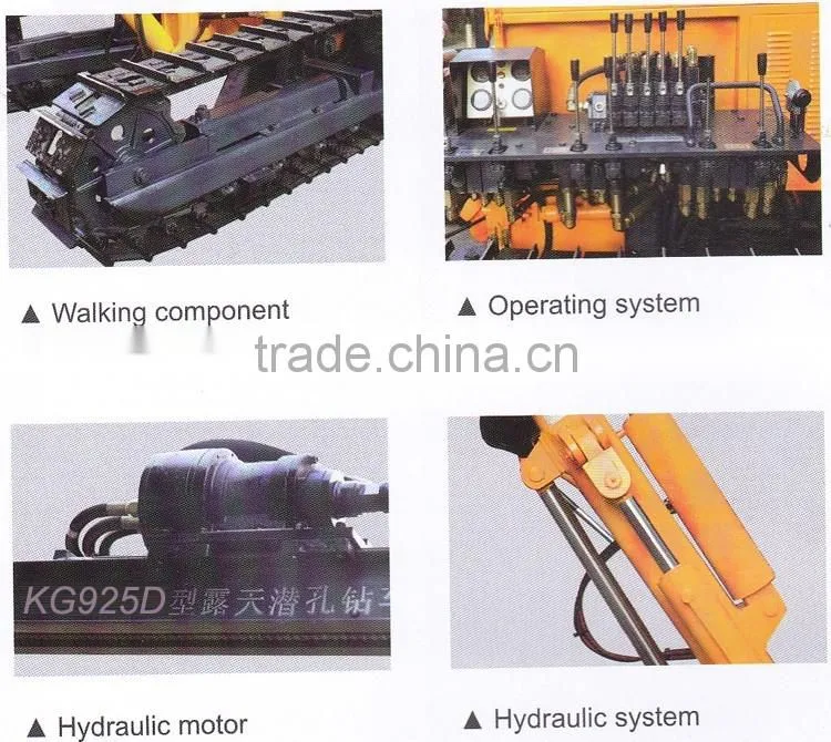 KG925D middle pressure electric motor crawler mounted pneumatic surface DTH drilling rig