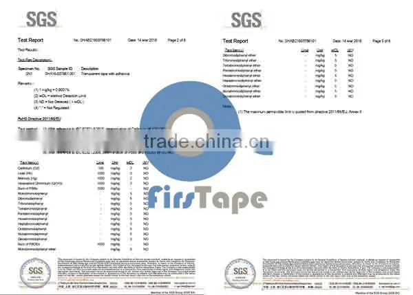 ISO SGS CERTIFICATE HEAT RESISTANT DUCT TAPE