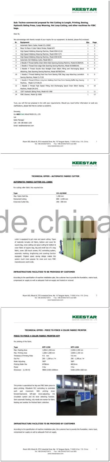 Keestar jumbo bag container bag making machine