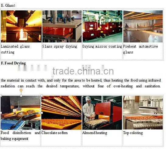 Carbon fiber heater far infrared heating element IR lamp for food baking